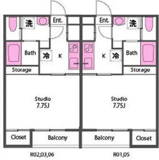 レア・オハナ宮鼻【105号室】の間取り