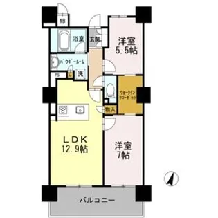 ロイヤルパークスERささしま【13階】の間取り