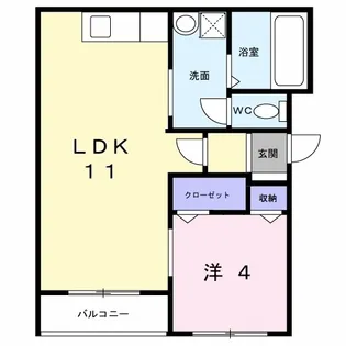 アーグラスB【1階】の間取り