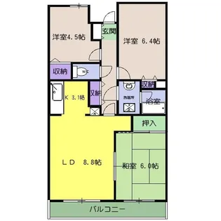 エクレール綾瀬【1階】の間取り