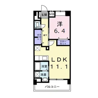 リュミエール宮里【1階】の間取り