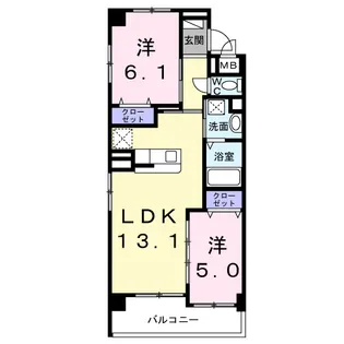 リュミエール宮里【2階】の間取り