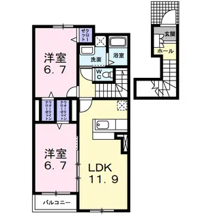 ラッフィナート レジデンスA【2階】の間取り