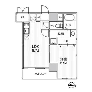 プレアデス千里山田【6階】の間取り
