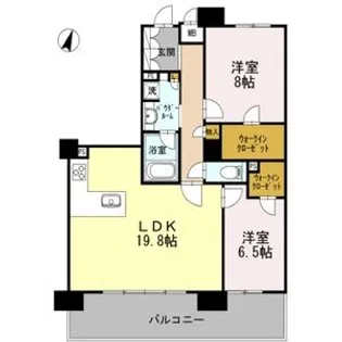 ロイヤルパークスERささしま【1712号室】の間取り