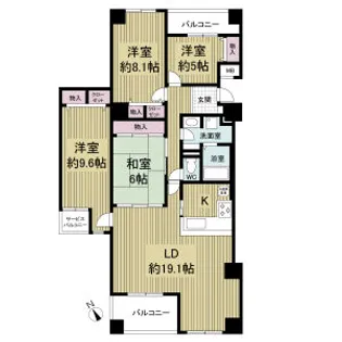 コスタ・ミラにしきのはま3番館Ⅰ【0706号室】の間取り