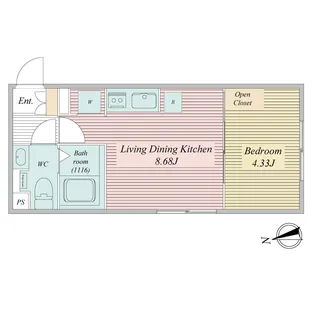 LiveFlat馬込【0203号室】の間取り