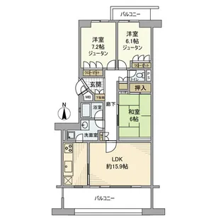 コモンシティ湘南衣笠サウス・リッジ棟【2階】の間取り