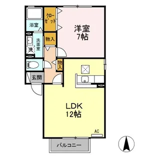 スクウェア・ヒル E【1階】の間取り