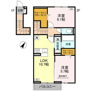 CASA HILA【2階】の間取り