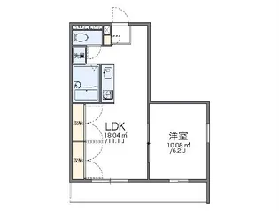 レオパレス向日葵【201号室】の間取り