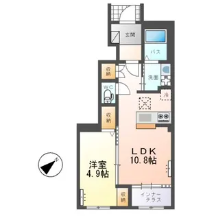 リッチレジデンスA(RICH RESIDENCE A)【1階】の間取り