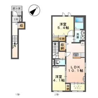 仮)ひたちなか市足崎字原 新築アパートⅠ期【2階】の間取り