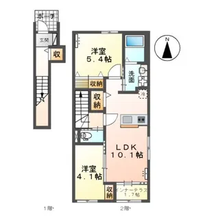 メゾンド・ソレイユ【2階】の間取り