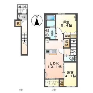 メゾンド・ソレイユ【2階】の間取り
