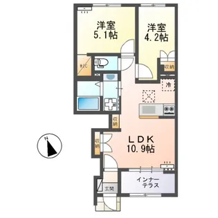 リッチレジデンスB【1階】の間取り