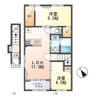 リッチレジデンスB【2階】の間取り