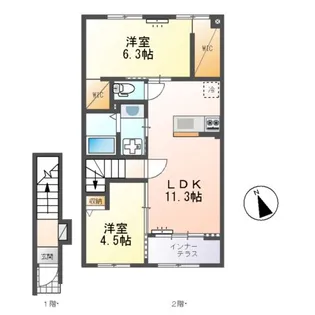 リッチレジデンスB【2階】の間取り