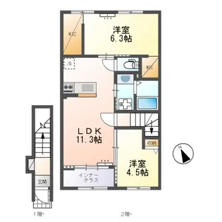 リッチレジデンスB【2階】の間取り
