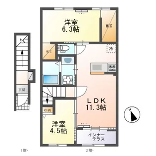 リッチレジデンスB【2階】の間取り