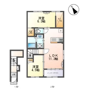 リッチレジデンスB【2階】の間取り