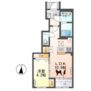 仮)那珂市菅谷字杉原新築アパート【1階】の間取り