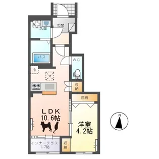 仮)那珂市菅谷字杉原新築アパート【1階】の間取り