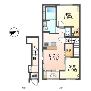 仮)取手市寺田アパート【2階】の間取り