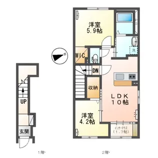 仮)取手市寺田アパート【2階】の間取り