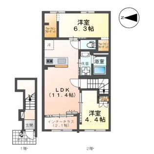 レサンス八街【2階】の間取り