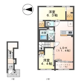 レサンス八街【2階】の間取り