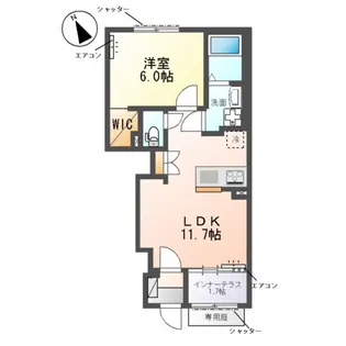 (仮称)柏市篠籠田 新築アパート【1階】の間取り