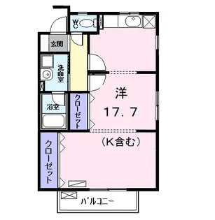 コーポ上流Ⅰ【2階】の間取り
