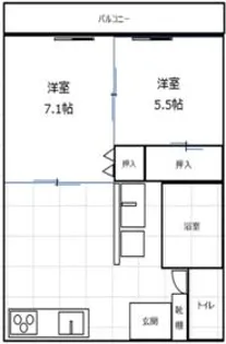 ベルメゾンⅡ【103号室】の間取り