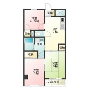 岩木ハイツ【407号室】の間取り