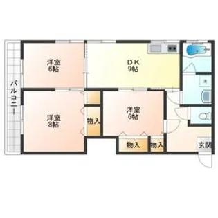 コーポ高勢【203号室】の間取り