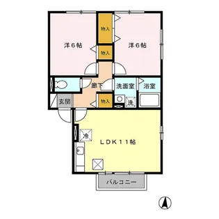 アバンティーヌ淵野辺 A【0101号室】の間取り