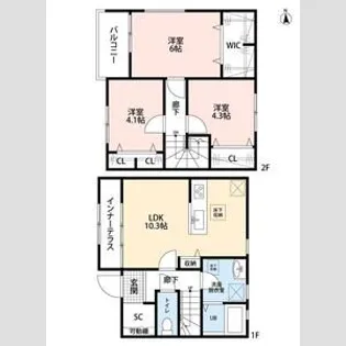 リーブルファイン羽生中央Ⅰ【1階】の間取り