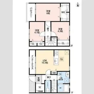 リーブルファイン羽生中央Ⅰ【1階】の間取り
