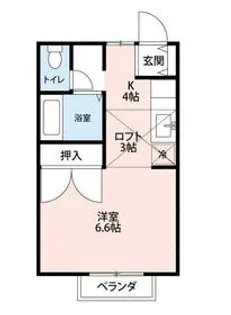 鶴沢コーポA号棟【102号室】の間取り