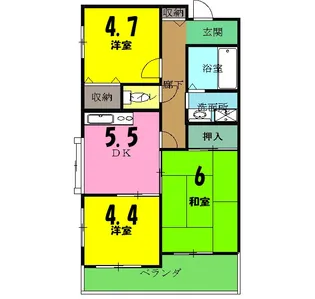 シャトー太陽Ⅱ【103号室】の間取り