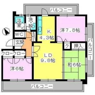 スカイヒルズ6【201号室】の間取り