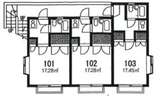 コーポ東林間【102号室】の間取り