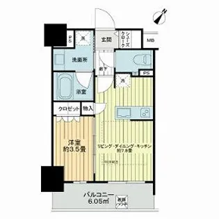 アウラ立川曙町【8階】の間取り