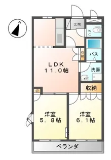 メルヴェール シンシア【3階】の間取り