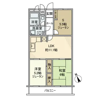ファミネスさがみ野【1階】の間取り