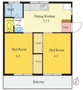 コーポ肥田【2階】の間取り