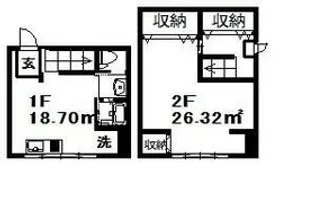 品川コーポ【102号室】の間取り