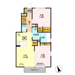 セジュール椿 B【1階】の間取り