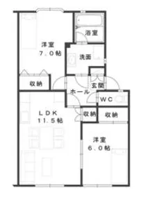メゾン.ド.ブランB【1階】の間取り